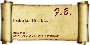 Fekete Britta névjegykártya